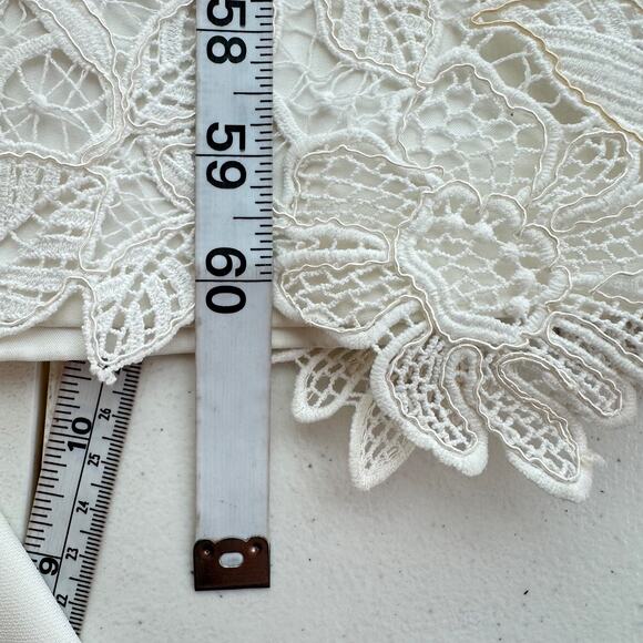 Self Portrait Womens Wedding Bridal Gown Dress Size 0 White Floral Lace Train - Picture 13 of 16